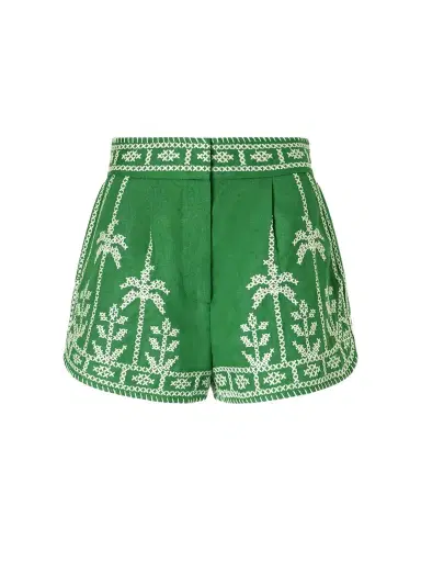 Farm Rio Embroidered Linen Shorts | Thumbnail 1 Farm Rio Embroidered Linen Shorts | Thumbnail 1