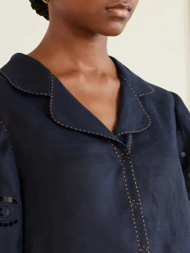 Vita Kin Broderie Anglaise-trimmed Linen Shirt | Thumbnail 4 Vita Kin Broderie Anglaise-trimmed Linen Shirt | Thumbnail 4