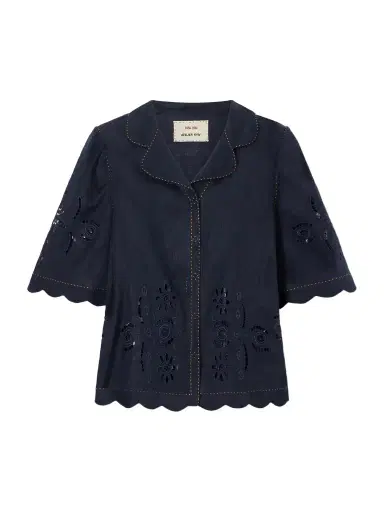 Vita Kin Broderie Anglaise-trimmed Linen Shirt | Thumbnail 1 Vita Kin Broderie Anglaise-trimmed Linen Shirt | Thumbnail 1