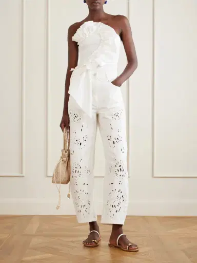 Farm Rio Strapless Ruched Cotton Tank | Thumbnail 2 Farm Rio Strapless Ruched Cotton Tank | Thumbnail 2