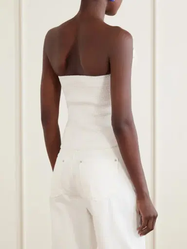 Farm Rio Strapless Ruched Cotton Tank | Thumbnail 4 Farm Rio Strapless Ruched Cotton Tank | Thumbnail 4