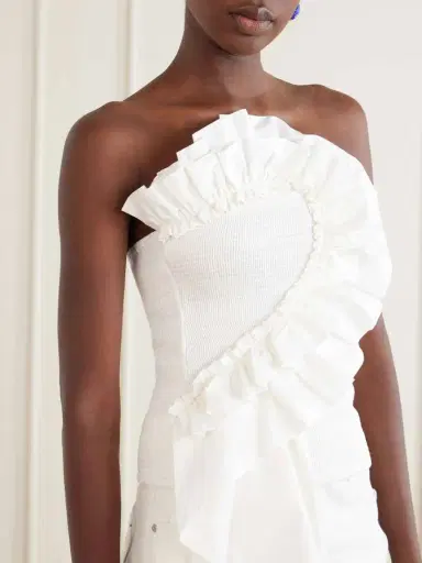 Farm Rio Strapless Ruched Cotton Tank | Thumbnail 5 Farm Rio Strapless Ruched Cotton Tank | Thumbnail 5