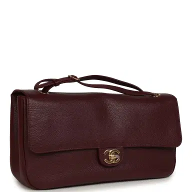 Chanel Chanel Maxi "Souplissimo" Small Flap Bag Burgundy Grained Calfskin Gold Hardware | Thumbnail 2 Chanel Chanel Maxi "Souplissimo" Small Flap Bag Burgundy Grained Calfskin Gold Hardware | Thumbnail 2
