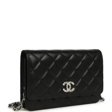 Chanel Chanel Wallet On Chain WOC Black Lamsbkin Silver Hardware | Thumbnail 2 Chanel Chanel Wallet On Chain WOC Black Lamsbkin Silver Hardware | Thumbnail 2