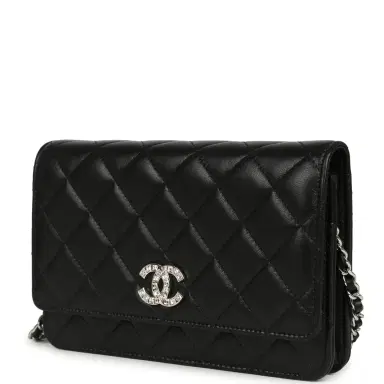 Chanel Chanel Wallet On Chain WOC Black Lamsbkin Silver Hardware | Thumbnail 5 Chanel Chanel Wallet On Chain WOC Black Lamsbkin Silver Hardware | Thumbnail 5