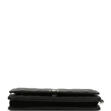 Chanel Chanel Wallet On Chain WOC Black Lamsbkin Silver Hardware | Thumbnail 6 Chanel Chanel Wallet On Chain WOC Black Lamsbkin Silver Hardware | Thumbnail 6