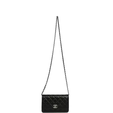 Chanel Chanel Wallet On Chain WOC Black Lamsbkin Silver Hardware | Thumbnail 7 Chanel Chanel Wallet On Chain WOC Black Lamsbkin Silver Hardware | Thumbnail 7