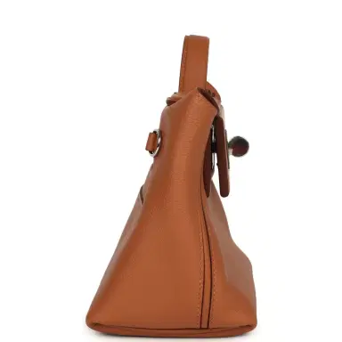 HERMÈS Hermes Mini 24/24 Bag Gold Evercolor and Swift Palladium Hardware | Thumbnail 3 HERMÈS Hermes Mini 24/24 Bag Gold Evercolor and Swift Palladium Hardware | Thumbnail 3