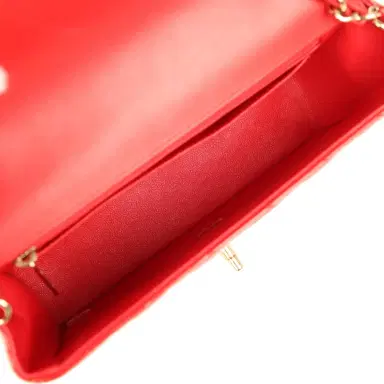 Chanel Pre-owned Chanel Mini Classic Rectangular Flap Bag Red Patent Light Gold Hardware | Thumbnail 8 Chanel Pre-owned Chanel Mini Classic Rectangular Flap Bag Red Patent Light Gold Hardware | Thumbnail 8