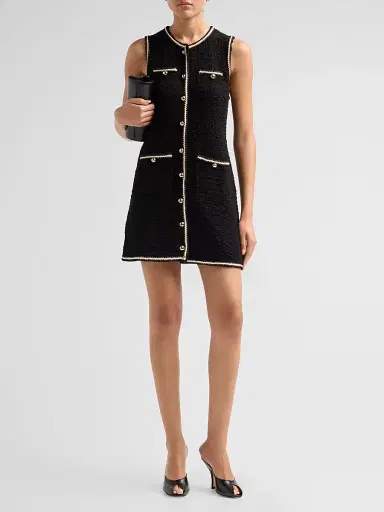 Simkhai Women's Kerris Rib-Knit Sheath Mini Dress - Black Ivory - Size XS | Thumbnail 2 Simkhai Women's Kerris Rib-Knit Sheath Mini Dress - Black Ivory - Size XS | Thumbnail 2
