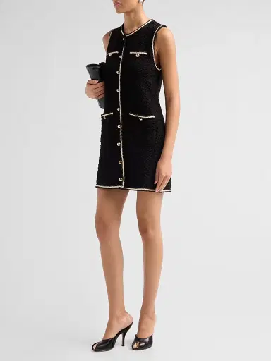 Simkhai Women's Kerris Rib-Knit Sheath Mini Dress - Black Ivory - Size XS | Thumbnail 4 Simkhai Women's Kerris Rib-Knit Sheath Mini Dress - Black Ivory - Size XS | Thumbnail 4