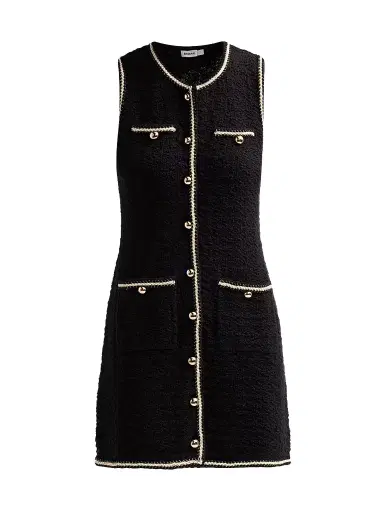 Simkhai Women's Kerris Rib-Knit Sheath Mini Dress - Black Ivory - Size XS | Thumbnail 1 Simkhai Women's Kerris Rib-Knit Sheath Mini Dress - Black Ivory - Size XS | Thumbnail 1