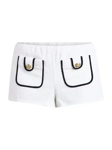 L'AGENCE Women's Fine Line Amiya Shorts - White | Thumbnail 1 L'AGENCE Women's Fine Line Amiya Shorts - White | Thumbnail 1