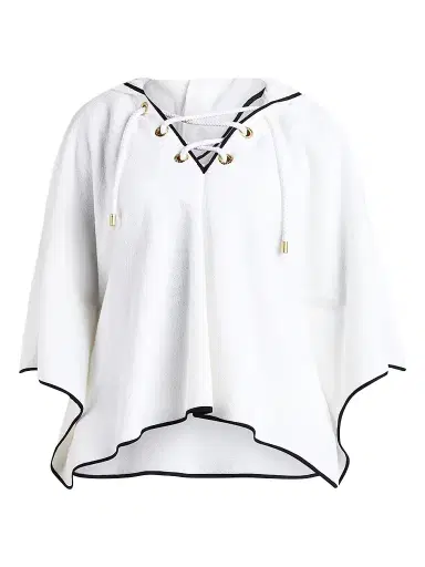 L'AGENCE Women's Fine Line Demeter Poncho - White | Thumbnail 1 L'AGENCE Women's Fine Line Demeter Poncho - White | Thumbnail 1