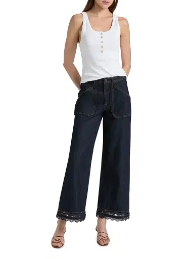 Cinq à Sept Women's Benji Guipure Lace Jeans - Indigo - Size 14 | Thumbnail 2 Cinq à Sept Women's Benji Guipure Lace Jeans - Indigo - Size 14 | Thumbnail 2