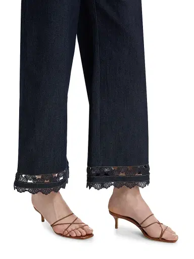Cinq à Sept Women's Benji Guipure Lace Jeans - Indigo - Size 14 | Thumbnail 6 Cinq à Sept Women's Benji Guipure Lace Jeans - Indigo - Size 14 | Thumbnail 6
