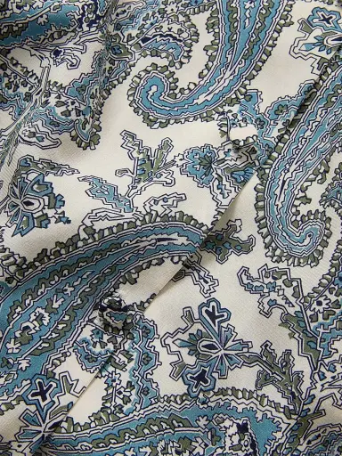 Veronica Beard Women's Farah Paisley V-Neck Blouse - Ecru Multi | Thumbnail 5 Veronica Beard Women's Farah Paisley V-Neck Blouse - Ecru Multi | Thumbnail 5