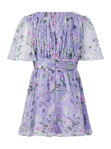 Mac Duggal Little Girl's & Girl's Floral Pleated Dress - Bluelavenderfloral - Size 14 | Thumbnail 2 Mac Duggal Little Girl's & Girl's Floral Pleated Dress - Bluelavenderfloral - Size 14 | Thumbnail 2