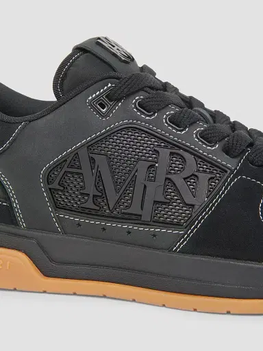 AMIRI Men's Logo Leather Low-Top Sneakers - Black - Size 7 | Thumbnail 3 AMIRI Men's Logo Leather Low-Top Sneakers - Black - Size 7 | Thumbnail 3