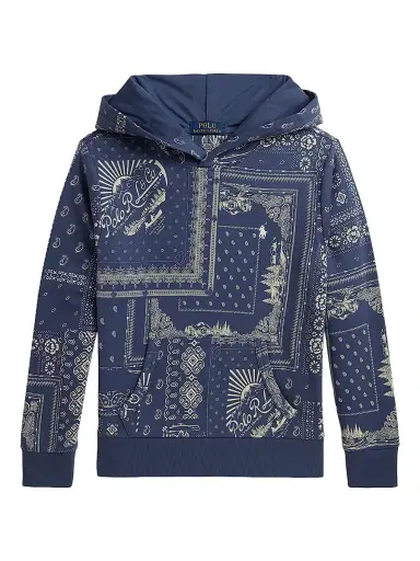 Polo Ralph Lauren Boy's Logo Bandana Print Hoodie - Anglers Bandana Patchwork | Thumbnail 1 Polo Ralph Lauren Boy's Logo Bandana Print Hoodie - Anglers Bandana Patchwork | Thumbnail 1
