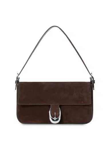 Staud Women's Harlow Suede Shoulder Bag - Espresso | Thumbnail 1 Staud Women's Harlow Suede Shoulder Bag - Espresso | Thumbnail 1