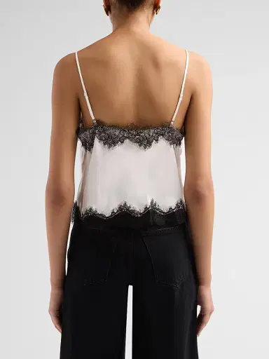 L'Agence Women's Kimber Lace-Detail Camisole - White Black - Size Large | Thumbnail 3 L'Agence Women's Kimber Lace-Detail Camisole - White Black - Size Large | Thumbnail 3