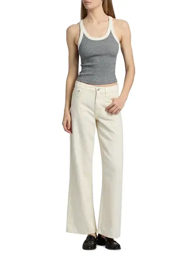 rag & bone Women's The Essential Rib-Knit Cotton-Blend Tank - Heather Grey - Size XL | Thumbnail 2 rag & bone Women's The Essential Rib-Knit Cotton-Blend Tank - Heather Grey - Size XL | Thumbnail 2