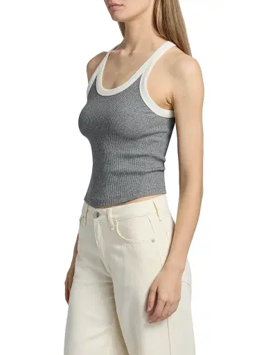 rag & bone Women's The Essential Rib-Knit Cotton-Blend Tank - Heather Grey - Size XL | Thumbnail 4 rag & bone Women's The Essential Rib-Knit Cotton-Blend Tank - Heather Grey - Size XL | Thumbnail 4