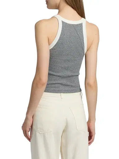 rag & bone Women's The Essential Rib-Knit Cotton-Blend Tank - Heather Grey - Size XL | Thumbnail 5 rag & bone Women's The Essential Rib-Knit Cotton-Blend Tank - Heather Grey - Size XL | Thumbnail 5