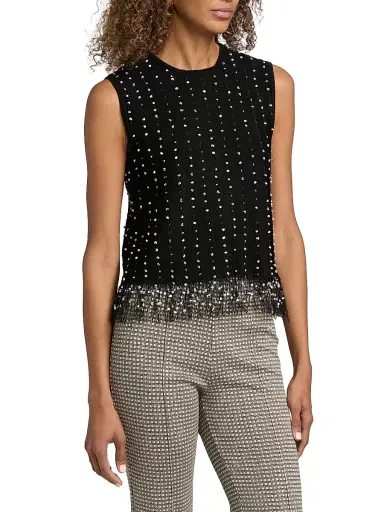 rag & bone Women's James Crochet Fringe Tank - Black | Thumbnail 4 rag & bone Women's James Crochet Fringe Tank - Black | Thumbnail 4