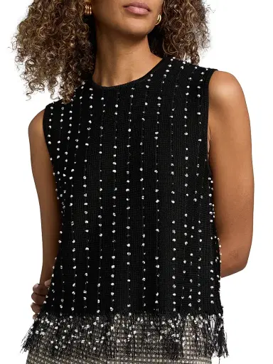 rag & bone Women's James Crochet Fringe Tank - Black | Thumbnail 6 rag & bone Women's James Crochet Fringe Tank - Black | Thumbnail 6