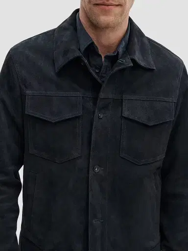 rag & bone Men's Suede Trucker Jacket - Navy | Thumbnail 5 rag & bone Men's Suede Trucker Jacket - Navy | Thumbnail 5