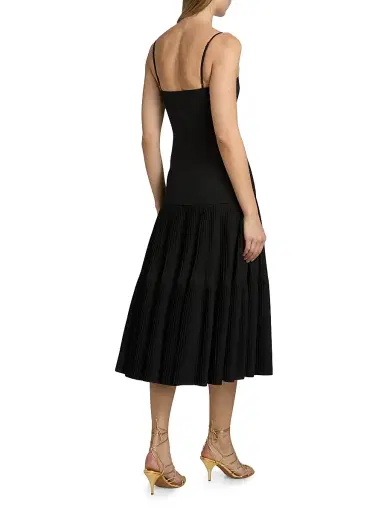Ulla Johnson Women's Matilda Pleated Wool-Blend Midi-Dress - Noir | Thumbnail 5 Ulla Johnson Women's Matilda Pleated Wool-Blend Midi-Dress - Noir | Thumbnail 5