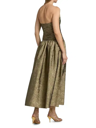 Ulla Johnson Women's Lumina Ruched Strapless Dress - Light Gold - Size 12 | Thumbnail 5 Ulla Johnson Women's Lumina Ruched Strapless Dress - Light Gold - Size 12 | Thumbnail 5