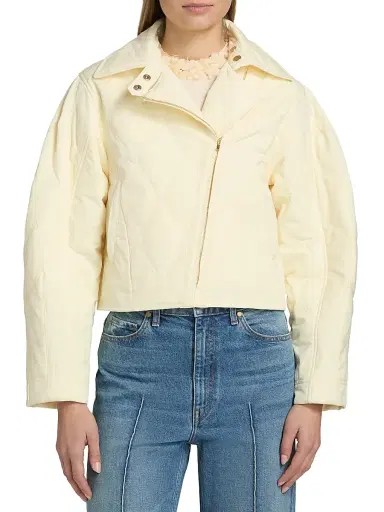 Ulla Johnson Women's Leonie Quilted Suede Jacket - Butter - Size Large | Thumbnail 3 Ulla Johnson Women's Leonie Quilted Suede Jacket - Butter - Size Large | Thumbnail 3