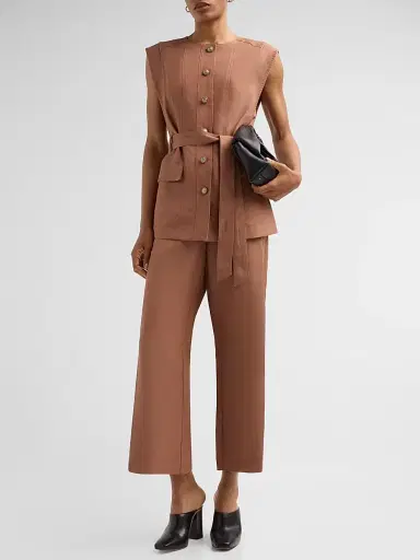 Kobi Halperin Women's Beckett Linen-Blend Vest - Cacao - Size XL | Thumbnail 2 Kobi Halperin Women's Beckett Linen-Blend Vest - Cacao - Size XL | Thumbnail 2