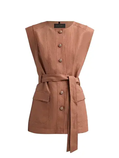 Kobi Halperin Women's Beckett Linen-Blend Vest - Cacao - Size XL | Thumbnail 1 Kobi Halperin Women's Beckett Linen-Blend Vest - Cacao - Size XL | Thumbnail 1
