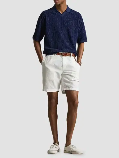 Polo Ralph Lauren Men's Cable-Knit Terry Collared Shirt - Newport Navy | Thumbnail 2 Polo Ralph Lauren Men's Cable-Knit Terry Collared Shirt - Newport Navy | Thumbnail 2