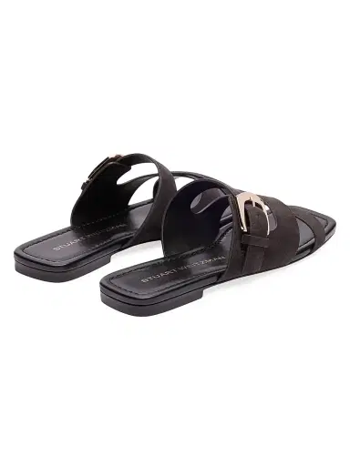 Stuart Weitzman Women's Sai Suede Slide Sandals - Shadow | Thumbnail 3 Stuart Weitzman Women's Sai Suede Slide Sandals - Shadow | Thumbnail 3