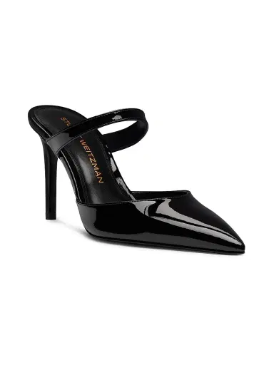 Stuart Weitzman Women's Stuart Power 85MM Patent Leather Stiletto Mules - Black - Size 9.5 | Thumbnail 2 Stuart Weitzman Women's Stuart Power 85MM Patent Leather Stiletto Mules - Black - Size 9.5 | Thumbnail 2