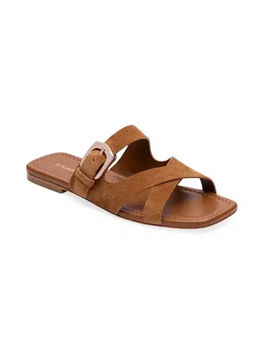 Stuart Weitzman Women's Sai Suede Slide Sandals - Doe | Thumbnail 2 Stuart Weitzman Women's Sai Suede Slide Sandals - Doe | Thumbnail 2