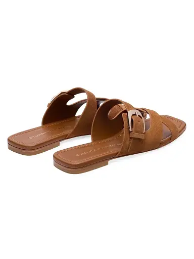 Stuart Weitzman Women's Sai Suede Slide Sandals - Doe | Thumbnail 3 Stuart Weitzman Women's Sai Suede Slide Sandals - Doe | Thumbnail 3