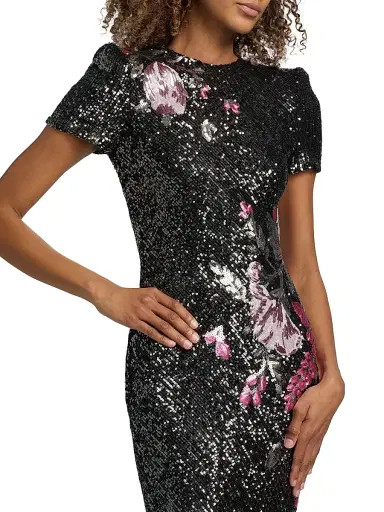 Naeem Khan Women's Floral-Sequined Mermaid Gown - Gunmetal Multi | Thumbnail 6 Naeem Khan Women's Floral-Sequined Mermaid Gown - Gunmetal Multi | Thumbnail 6