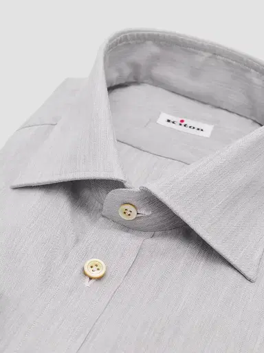 Kiton Men's Cotton Button-Front Shirt - Grey - Size 16.5 | Thumbnail 2 Kiton Men's Cotton Button-Front Shirt - Grey - Size 16.5 | Thumbnail 2