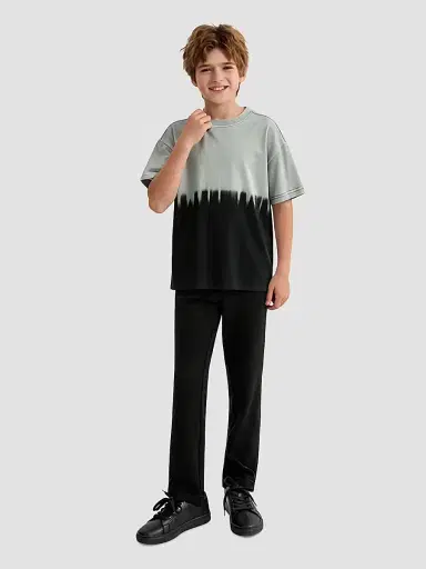 Moustache Boy's Dip Dye T-Shirt - Grey | Thumbnail 3 Moustache Boy's Dip Dye T-Shirt - Grey | Thumbnail 3