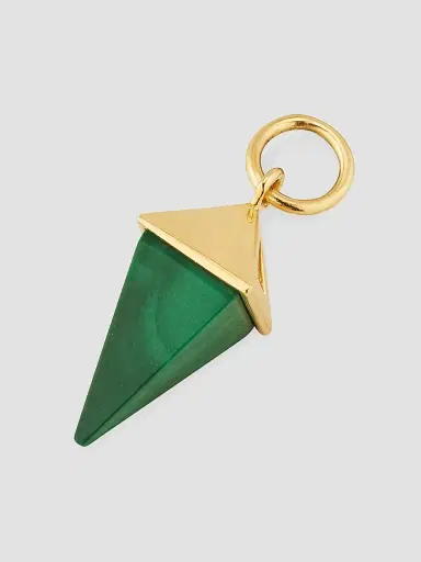 Oradina Women's Prism Point Pendant Charm in 14K Yellow Gold - Green Malachite Gold | Thumbnail 5 Oradina Women's Prism Point Pendant Charm in 14K Yellow Gold - Green Malachite Gold | Thumbnail 5