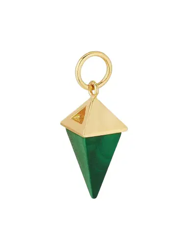 Oradina Women's Prism Point Pendant Charm in 14K Yellow Gold - Green Malachite Gold | Thumbnail 1 Oradina Women's Prism Point Pendant Charm in 14K Yellow Gold - Green Malachite Gold | Thumbnail 1