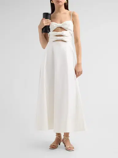 As It May Women's Ariaelle Cotton-Blend Bow Midi-Dress - | Thumbnail 2 As It May Women's Ariaelle Cotton-Blend Bow Midi-Dress - | Thumbnail 2