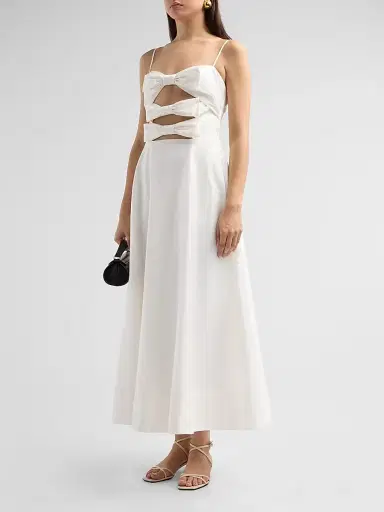 As It May Women's Ariaelle Cotton-Blend Bow Midi-Dress - | Thumbnail 4 As It May Women's Ariaelle Cotton-Blend Bow Midi-Dress - | Thumbnail 4