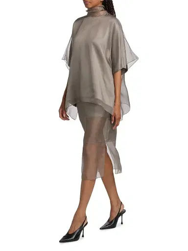 Brandon Maxwell Women's The Cali Silk Organza Blouse | Thumbnail 2 Brandon Maxwell Women's The Cali Silk Organza Blouse | Thumbnail 2